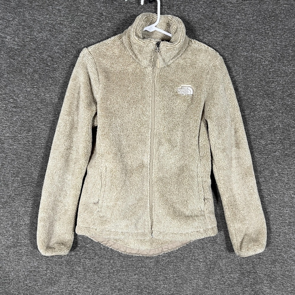The North Face Fleece Jacket Womens Small Beige Full Zip Collared‎ Teddy Cozy